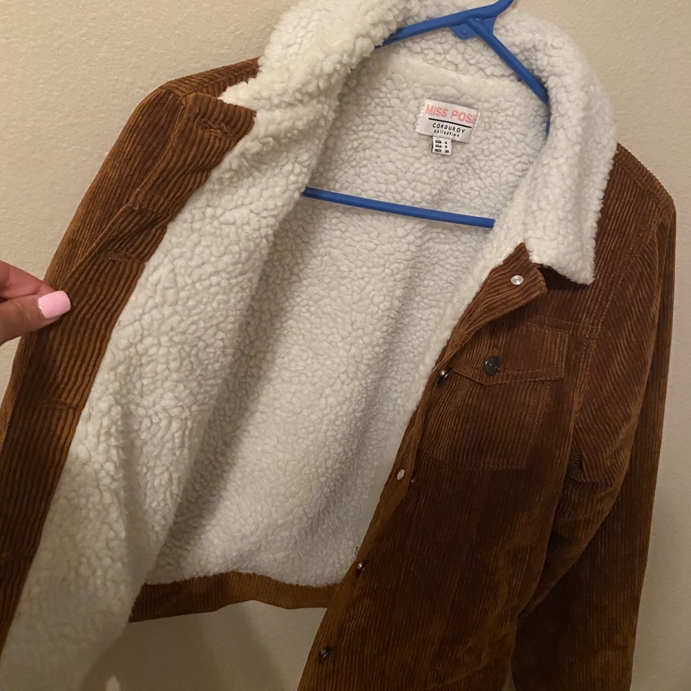 Brown white fur coat